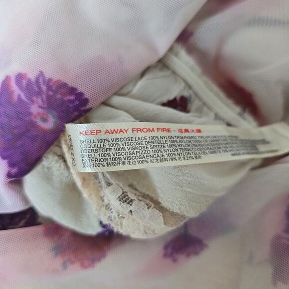 NWT Intimately Free People Womens Size Small Poppy Printed Bodysuit Ruffle Boho‎ - Picture 6 of 15